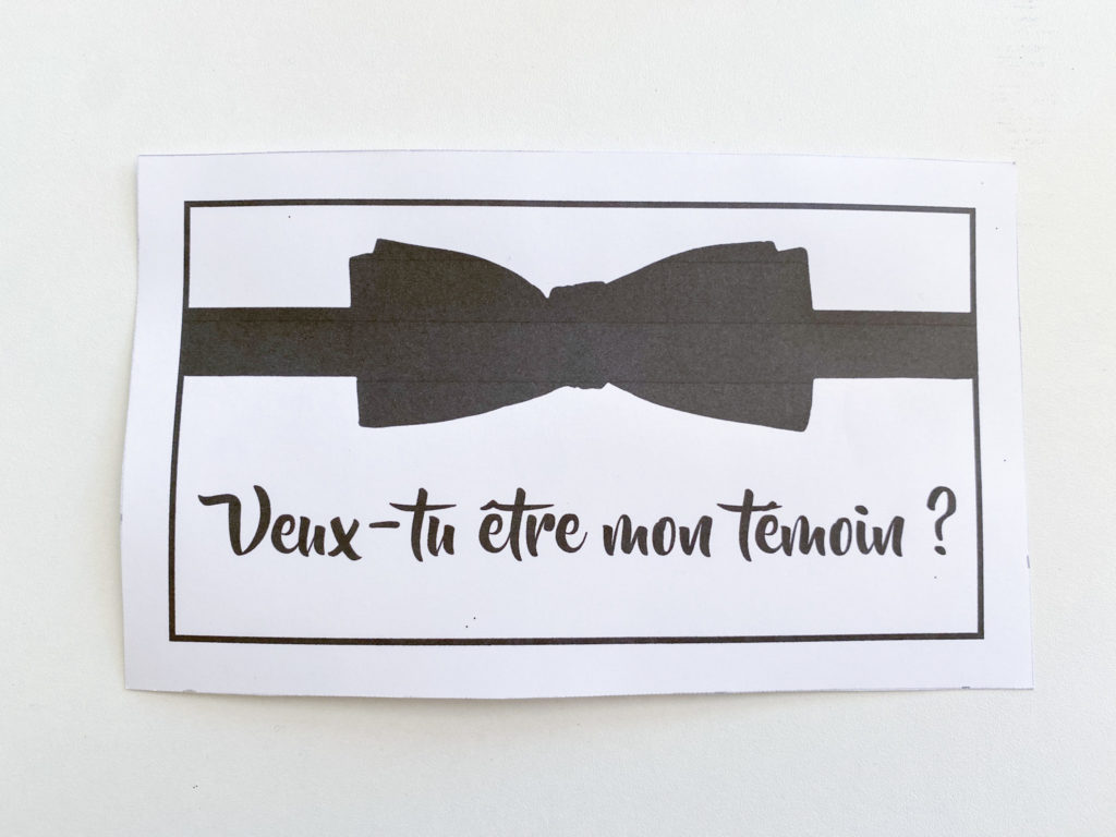 Mariage Témoin Box carte