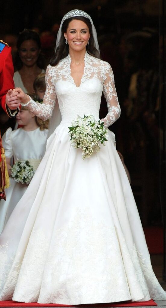 Kate Midleton en robe de mariée